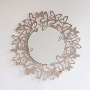 Specchio da parete tondo farfalle design moderno
