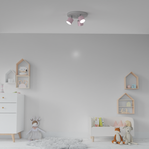 Spot da soffitto rosa per cameretta bambina 3 luci faretti led orientabili