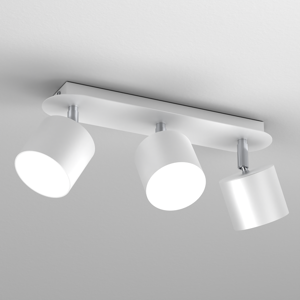 Faretto a soffitto tre luci bianche cilindri orientabili gx53 led