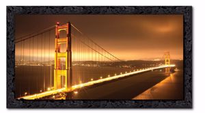 Quadro ponte golden gate 152x82 stampa su tela cornice legno nero lucido