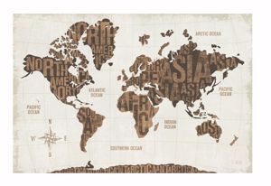 Quadro mappa del mondo 70x40 stampa su tela per soggiorno
