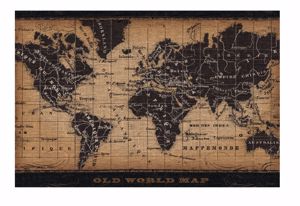 Quadro mappa del mondo 70x40 stampa su tela planisfero antico
