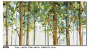 Quadro astratto moderno alberi verdi 100x50 stampa su tela