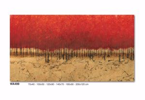 Quadro natura 100x50 stampa su tela alberi rossi