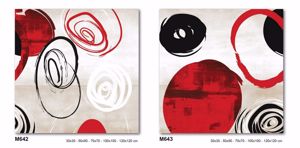 Coppia di quadri moderni astratti quadrati stampa su tela 50x50