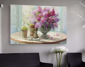 Quadro moderno vaso con fiori per soggiorno 100x50 stampa su tela