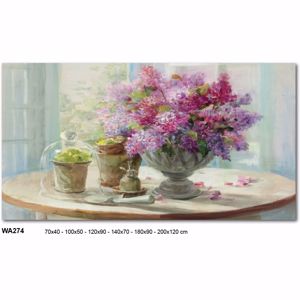 Quadro moderno vaso con fiori per soggiorno 100x50 stampa su tela