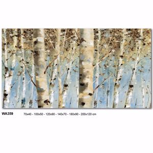 Quadro astratto moderno 100x50 alberi in autunno stampa su tela