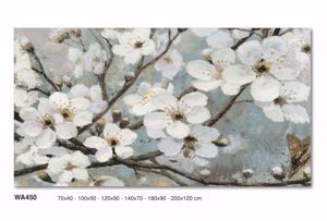 Quadro moderno astratto 70x40 fiori bianchi stampa su tela