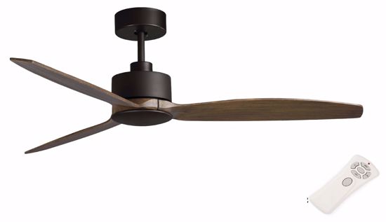 Ventilatore da soffitto silenzioso marrone fino a 18mq pale legno con telecomando