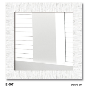 Specchio da parete quadrato 96x96 con cornice in legno bianca