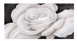 Quadro moderno rosa bianca 100x50 stampa su ecopelle