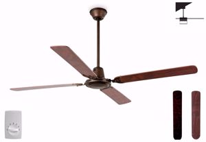 Ventilatore da soffitto vintage a pale fino a 28mq comando a parete 140cm