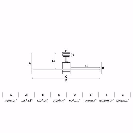 Ventilatore da soffitto a pale 132cm silenzioso 28mq con luce telcomando