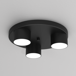 Plafoniera nera moderna luminosa rotonda per camera