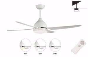 Ventilatore bianco da soffitto 18mq pale 132cm telecomando con luce led tricolor