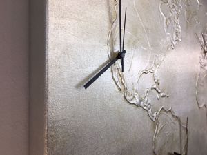 Quadro planisfero 140x70 orologi fusi orari tela argento decorativo materico