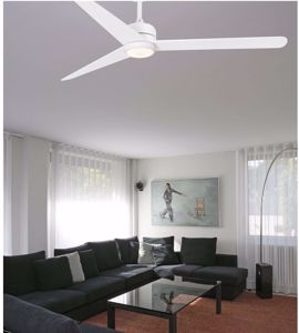 Ventilatore a soffitto bianco 28mq con luce telecomando pale 132cm