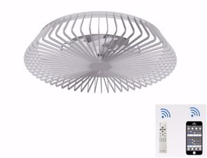 Ventilatore bianco a soffitto moderno con luce 18mq silenzioso telecomando