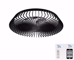 Ventilatore da soffitto moderno 18mq silenzioso con luce nero telecomando