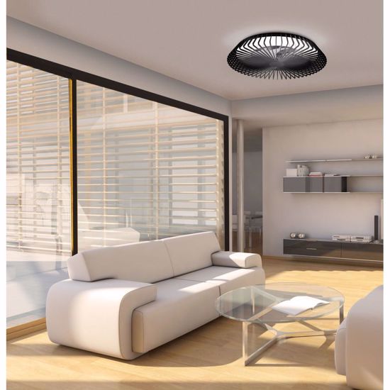 Ventilatore da soffitto moderno 18mq silenzioso con luce nero telecomando