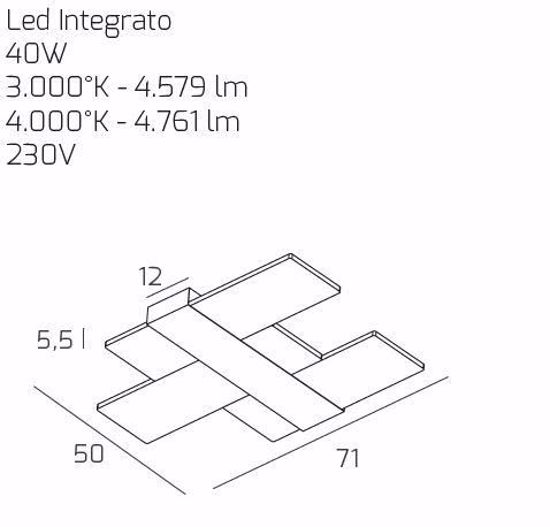 Grande plafoniera led 40w bianca per salotto toplight flight