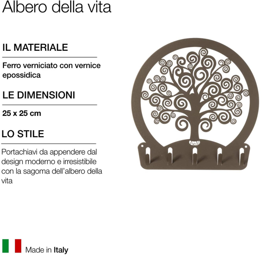 Appendichiavi a parete albero della vita moderno colore bronzo