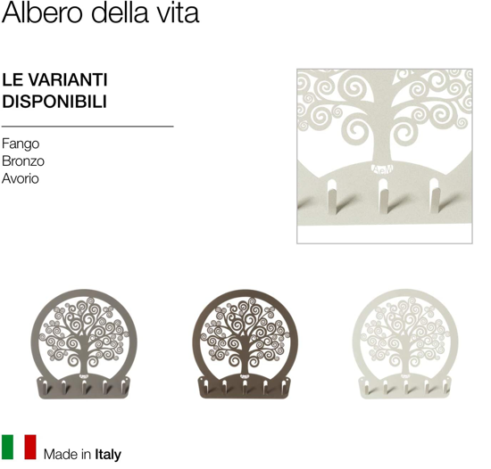 Appendichiavi a parete albero della vita moderno colore bronzo