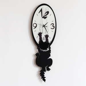 Orologio da parete gatto nero design moderno