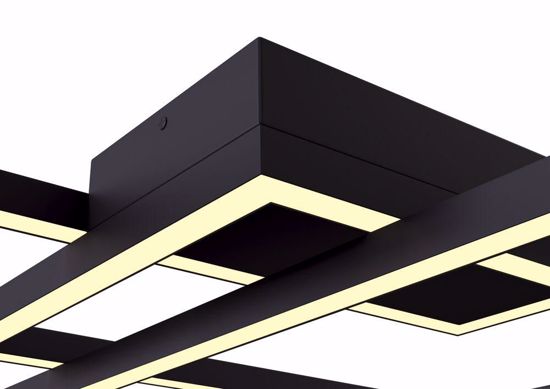 Plafoniere led 80w 3000k geometrica moderna rettangoli nera per soggiorno