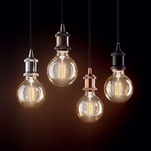 Lampadario pendente rame cavo tessuto nero luce singola vintage