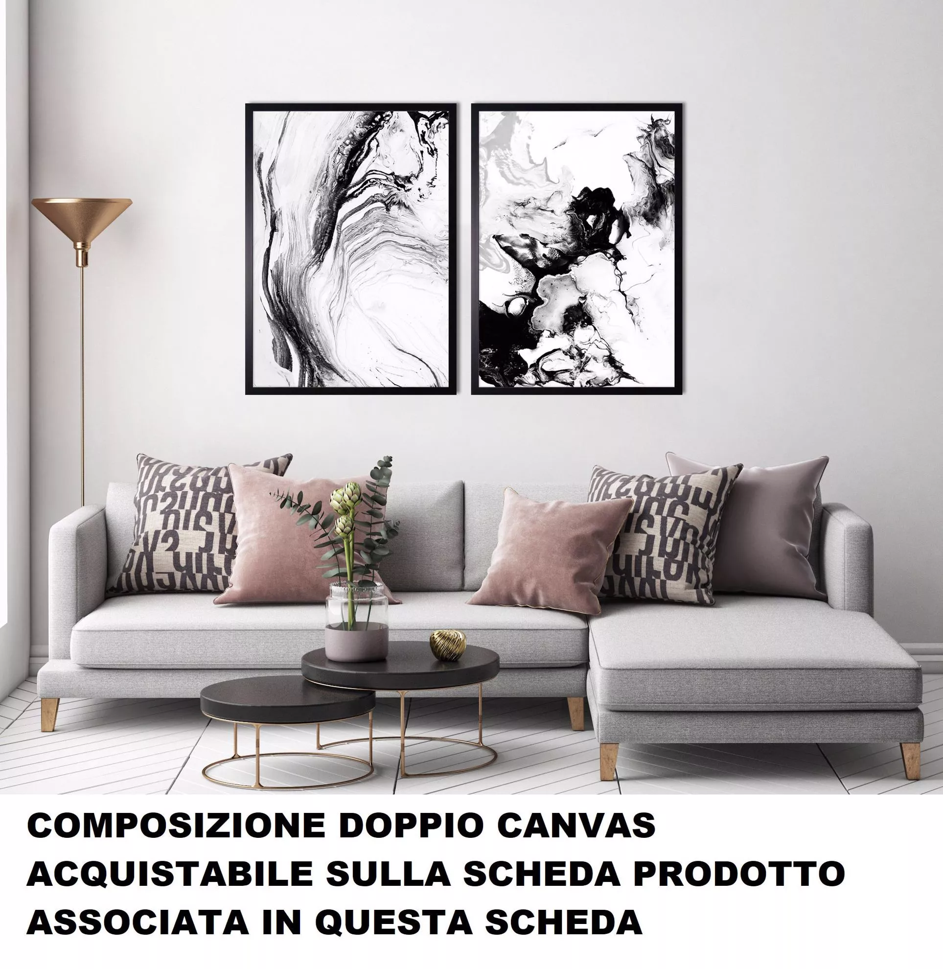 JOSUE Nero, bianco Quadri Moderni stile, Stile Moderno Quadro su  Contemporanea Camera Ingresso Decorazione Immagine - 70x100cm Incorniciato