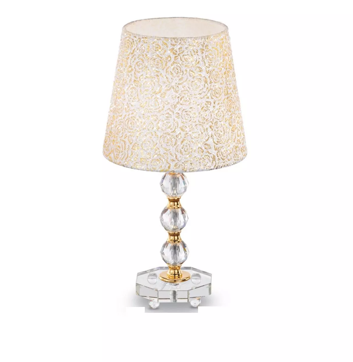 Lampada da tavolo classica abat jour con paralume base cristallo camera da  letto