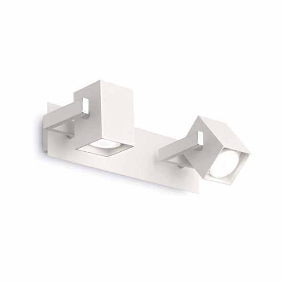 Ideal lux mouse ap2 bianco applique faretti squadrati orientabili gu10