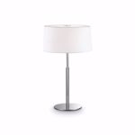 Ideal lux hilton tl2 lampada da tavolo moderna paralume bianco