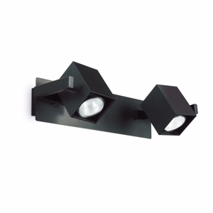 Ideal lux mouse ap2 applique led con 2 faretti orientabili nero
