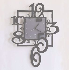 Orologio da parete moderno con pendolo grigio ardesia