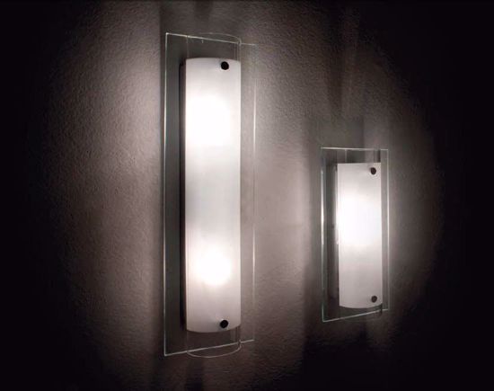 Applique lampada da parete moderna vetro bianco trasparente