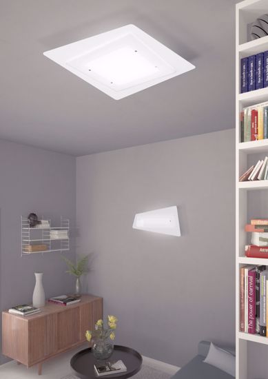 Grande applique lampada da parete bianca squadrata moderna toplight unusual