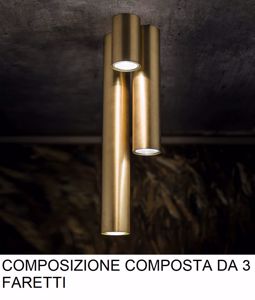 Faretto cilindro da soffitto oro ottone gu10 led