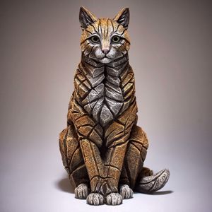 Edge scultura da tavolo design gatto seduto colore zenzero