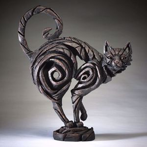 Edge soprammobile scultura da tavolo gatto nero artigianale argilla marmo