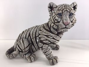 Edge scultura da tavolo cucciolo tigre siberiana artigianale marmo argilla