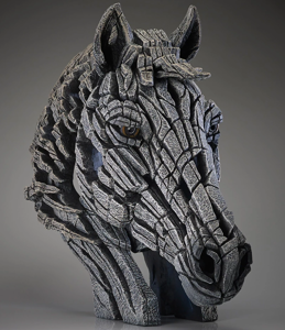Edge soprammobile busto testa di cavallo scultura artigianale