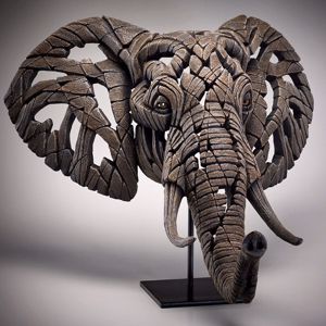 Edge scultura busto elefante da tavolo soprammobile artigianale decorato
