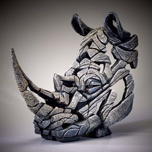 Edge busto di rinoceronte grande scultura da tavolo artigianale
