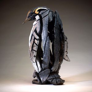 Edge scultura da tavolo pinguino imperatore con cucciolo soprammobile