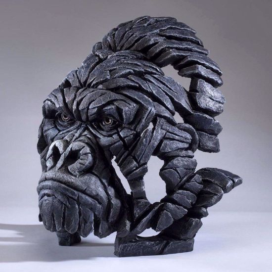 Edge busto testa di gorilla nero scultura da tavolo soprammobile