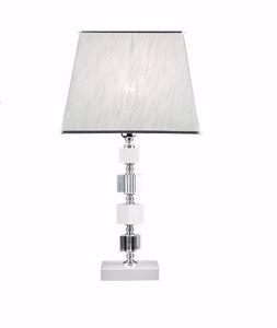 Ondaluce lampada da tavolo per salotto classica vetro bianco e cromo