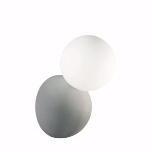 Ondaluce rock applique grigio cemento sfera vetro bianca moderna